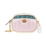 COACH Metallic Quilted Leather Color-Block Camera Bag