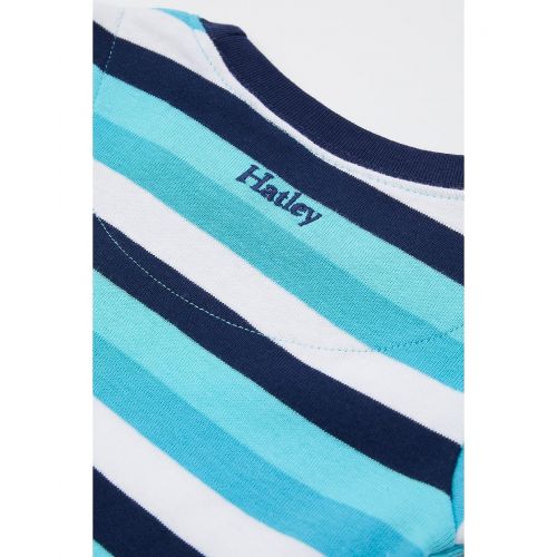 해틀리 Hatley Kids Ocean Blue Stripes Organic Cotton Pajama Set (Toddleru002FLittle Kidsu002FBig Kids)