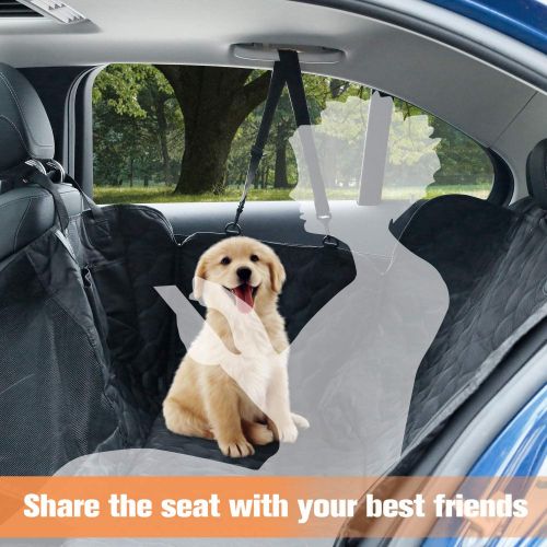  PETICON Car Seat Cover for Dogs, 100% Waterproof Dog Seat Cover for Back Seat with Mesh Window, Scratchproof Dog Car Hammock for Cars, Trucks, SUVs, Jeep, Nonslip Back Seat Protect