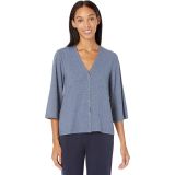 HUE Bell Sleeve Ribbed Button-Up Pajama Lounge Cardigan