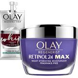 Olay Regenerist Retinol 24 Max Moisturizer, Retinol 24 Max Night Face Cream, Oz + Whip Face Moisturizer Travel/Trial Size Gift Set Fragrance free 1.7 Ounce