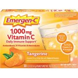 Emergen-C 1000mg Vitamin C Powder, with Antioxidants, B Vitamins and Electrolytes, Vitamin C Supplements for Immune Support, Caffeine Free Fizzy Drink Mix, Tangerine Flavor - 30 Co