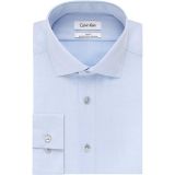 Calvin Klein Mens Dress Shirt Slim Fit Non Iron Herringbone Spread Collar
