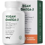 Sapling Vegan Omega 3 Supplement - Plant Based DHA & EPA Fatty Acids - Carrageenan Free, Alternative to Fish Oil, Supports Heart, Brain, Joint Health - Sustainably Sourced Algae, Fish Oil