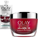 Olay Regenerist Ultra Rich Face Moisturizer with Vitamin B3+, Amino Peptide & Shea Butter,7 Oz + Whip Face Moisturizer Travel / Trial Size Gift Set, Fragrance free, 1 Count