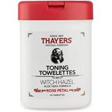 Thayers Alcohol Free Witch hazel Rose Petal TONING TOWELETTES with Aloe Vera, 30Towelettes
