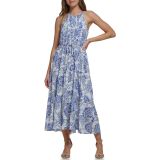 Tommy Hilfiger Pleated Button Front Maxi Dress
