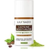 LILY SADO Caffeine Face Moisturizer - Natural Vegan Facial Cream w Green Tea & Coffee - Best Antioxidant, Anti-Wrinkle Moisturizing Lotion - Softens, Hydrates, Firms & Tones for Lu