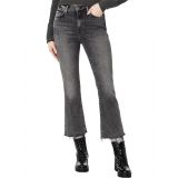 7 For All Mankind High-Waist Slim Kick with Distress Hem in Silent Night