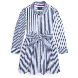 Polo Ralph Lauren Kids Striped Cotton Poplin Fun Shirtdress (Toddler/Little Kid)