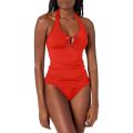 Calvin Klein Womens Solid Halter Tankini Swimsuit with Removable Soft Cups
