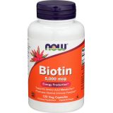 Now Foods NOW Biotin 5,000 mcg - 120 VCaps (Pack of 2 Bottles)