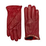 Badgley Mischka Kid Leather Gloves with Chain
