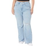 Madewell Plus 11 High-Rise Flare Jeans in Eversfield Wash: Knee-Rip Edition