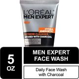L'Oreal Paris LOreal Men Expert Hydra Energetic Facial Cleanser with Charcoal for Daily Face Washing, Mens Face Wash, Beard and Skincare for Men, 5 fl. Oz