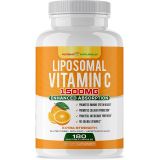 POTENT NATURALS Liposomal Vitamin C 1500mg -180 Vegan Capsules - Vitamin C, Fat Soluble Vitamin C, High Dose Ascorbic Acid, Collagen Booster, Antioxidant & Immune Support Vitamins, Non GMO - Lypo