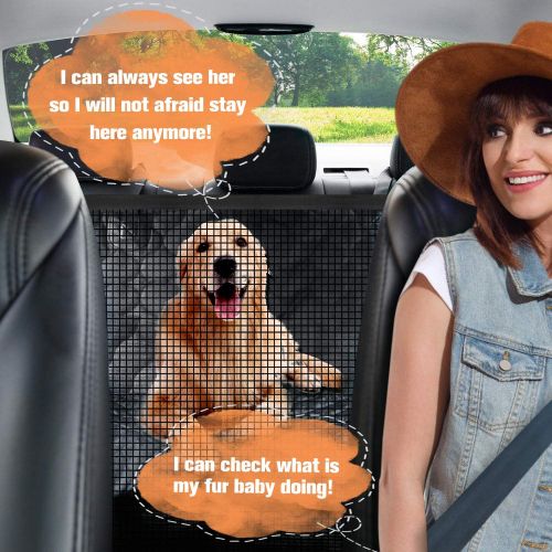  PETICON Car Seat Cover for Dogs, 100% Waterproof Dog Seat Cover for Back Seat with Mesh Window, Scratchproof Dog Car Hammock for Cars, Trucks, SUVs, Jeep, Nonslip Back Seat Protect