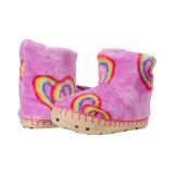 Hatley Kids Twisty Rainbow Hearts Fleece Slippers (Toddleru002FLittle Kid)