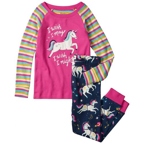 해틀리 Hatley Kids Space Unicorns Organic Cotton Raglan Pajama Set (Toddleru002FLittle Kidsu002FBig Kids)