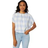 Madewell Linen-Blend Michele Bubble Top in Gingham Check