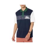 Lacoste Short Sleeve Loose Fit Pique Graphic Polo Shirt