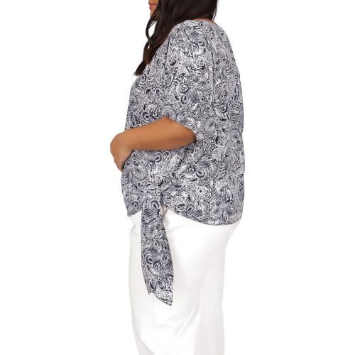마이클코어스 MICHAEL Michael Kors Plus Size Abstract Batik Side Tie Top