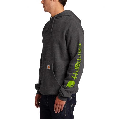 칼하트 Carhartt Mens Midweight Sleeve Logo Hooded Sweatshirt (Regular and Big & Tall Sizes)