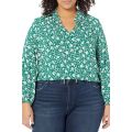 Tommy Hilfiger Plus Size Ruffle Neck Peasant Top Floral