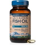 Wileys Finest Wild Alaskan Fish Oil Peak EPA - Triple Strength Peak EPA and DHA - 1000mg Omega-3s, SQF-Certified - 60 Softgels (60 Servings)