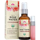 NAMSKARA USDA Organic Rose Water Facial Toner Astringent - Anti Aging Hydrating Primer & Makeup Face Setting Spray Mist from Fresh Moroccan Rose Petal Water - 100% Natural Cleanser for Glow