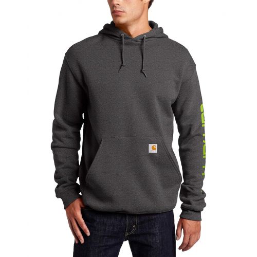 칼하트 Carhartt Mens Midweight Sleeve Logo Hooded Sweatshirt (Regular and Big & Tall Sizes)