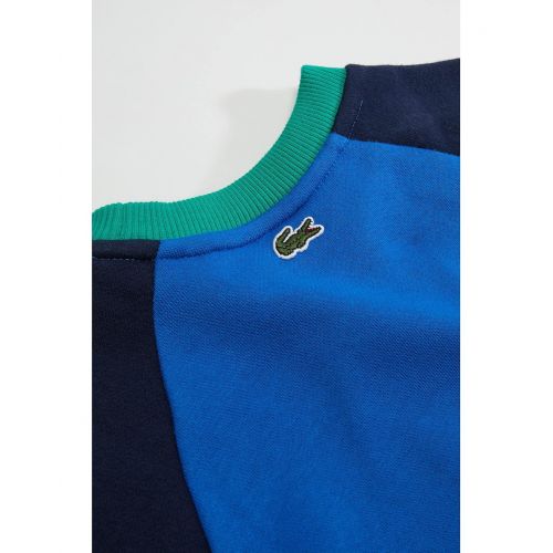 라코스테 Color-Block Crew Neck Sweatshirt (Toddler/Little Kids/Big Kids)