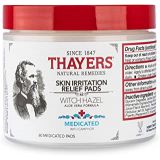 THAYERS Medicated Aloe Vera Topical Pain Relief Pads, Clear/White, Witch Hazel, 60 Count