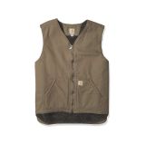 Carhartt Mens Relaxed Fit Washed Duck Sherpa-Lined Vest