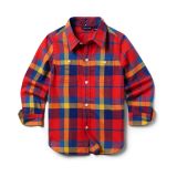 Janie and Jack Brushed Plaid Button-Up (Toddler/Little Kid/Big Kid)