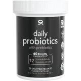 Sports Research Daily Probiotics with Prebiotics for Women & Men Probiotic Blend with 60 Billion CFU at Expiration, Non-GMO Verified & Vegan Certified (30 Delayed-Release Veggie Ca
