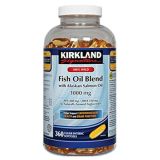 Kirkland Signature 100% Wild Fish Oil Blend with Wild Alaskan Salmon Oil 180 EPA 120 DHA 1000mg - 360 Enteric Softgels