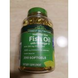 Finest Nutrition Half-The-Size Fish Oil 1200 mg, Softgels, 200 ea