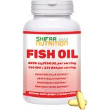 SHIFAA NUTRITION 2,000mg Halal Omega-3 Wild Peruvian Fish Oil w/ EPA & DHA 50 Servings Non-GMO, Molecularly Distilled Supports Heart, Cardiovascular, Brain & Joints