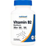Nutricost Vitamin B2 (Riboflavin) 100mg, 120 Capsules - Gluten Free and Non-GMO