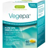 Igennus Healthcare Nutrition Vegepa Omega 3 Wild Fish Oil & Evening Primrose Oil Blend, 560 mg EPA Plus GLA, 60 Small Softgels