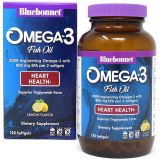 Bluebonnet Nutrition Omega-3 Heart Formula Natural Wild Caught Triglyceride Form DHA 600 mg EPA 800 mg - Highly Concentrated Heart Health Support Supplement - Gluten-Free - 120 Sof