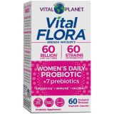 Vital Planet - Vital Flora Women’s Daily Probiotic Supplement with 60 Billion Cultures and 60 Strains, High Potency and Strain Diversity Probiotics for Women with Organic Prebiotic