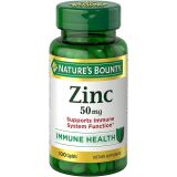 Natures Bounty Zinc 50 mg Caplets, Unflavored, 100 Count, Pack of 2