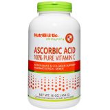 NutriBiotic Ascorbic Acid Vitamin C Powder, 16 Oz Pharmaceutical Grade L-Ascorbic Acid, 2000 Mg Per Serving Essential Immune & Antioxidant Collagen Support Supplement Vegan, Gluten