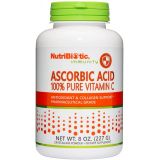 NutriBiotic Ascorbic Acid Vitamin C Powder, 8 Oz Pharmaceutical Grade L-Ascorbic Acid, 2000 Mg Per Serving Essential Immune & Antioxidant Collagen Support Supplement Vegan, Gluten