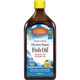 Carlson - The Very Finest Fish Oil, 1600 mg Omega-3s, Liquid Fish Oil Supplement, Norwegian Fish Oil, Wild-Caught, Sustainably Sourced Fish Oil Liquid, Lemon, 16.9 Fl Oz