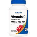 Nutricost Vitamin C with Rose Hips 1025mg, 120 Capsules - Vitamin C 1000mg, Rose Hips 25mg, Premium, Non-GMO, Gluten Free Supplement