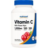 Nutricost Vitamin C with Rose Hips 1025mg, 120 Capsules - Vitamin C 1000mg, Rose Hips 25mg, Premium, Non-GMO, Gluten Free Supplement