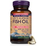 Wileys Finest Wild Alaskan Fish Oil Prenatal DHA - 720mg EPA and DHA Omega-3s for Pregnant Women and Nursing Mothers - 120 Softgels (60 Prenatal Vitamin Servings)